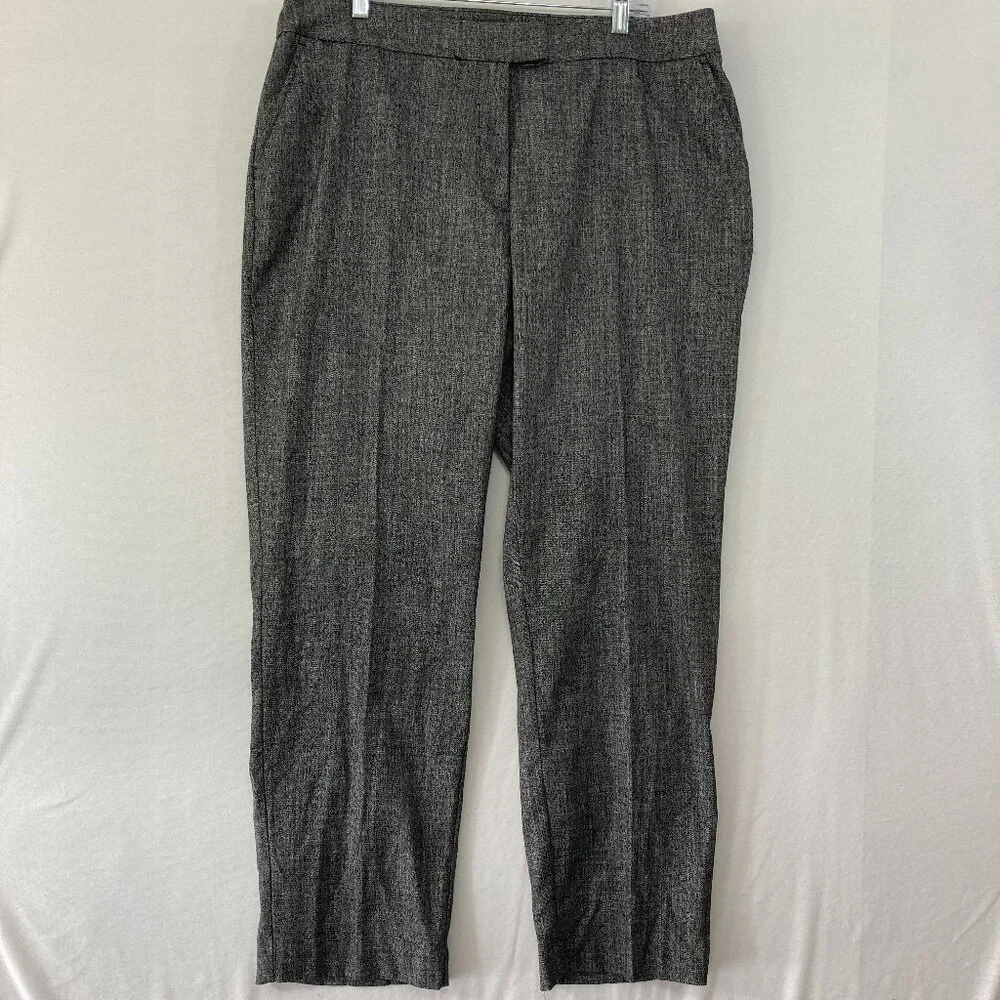 New Jones New York Sydney Pants size 14W Gray Straight Leg Preppy Office Work‎